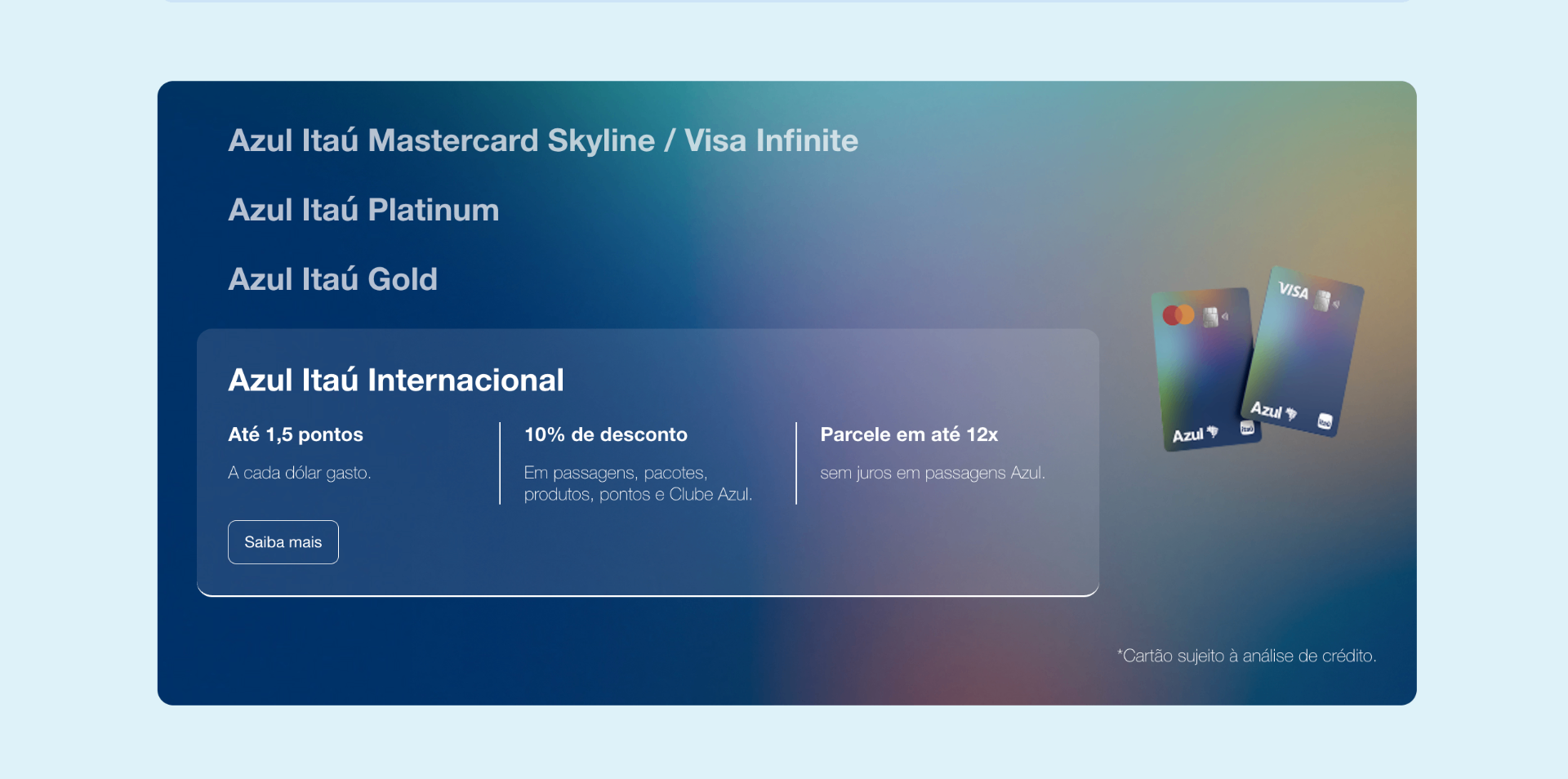 Snapshot final — bloco Itaú Azul em detalhe