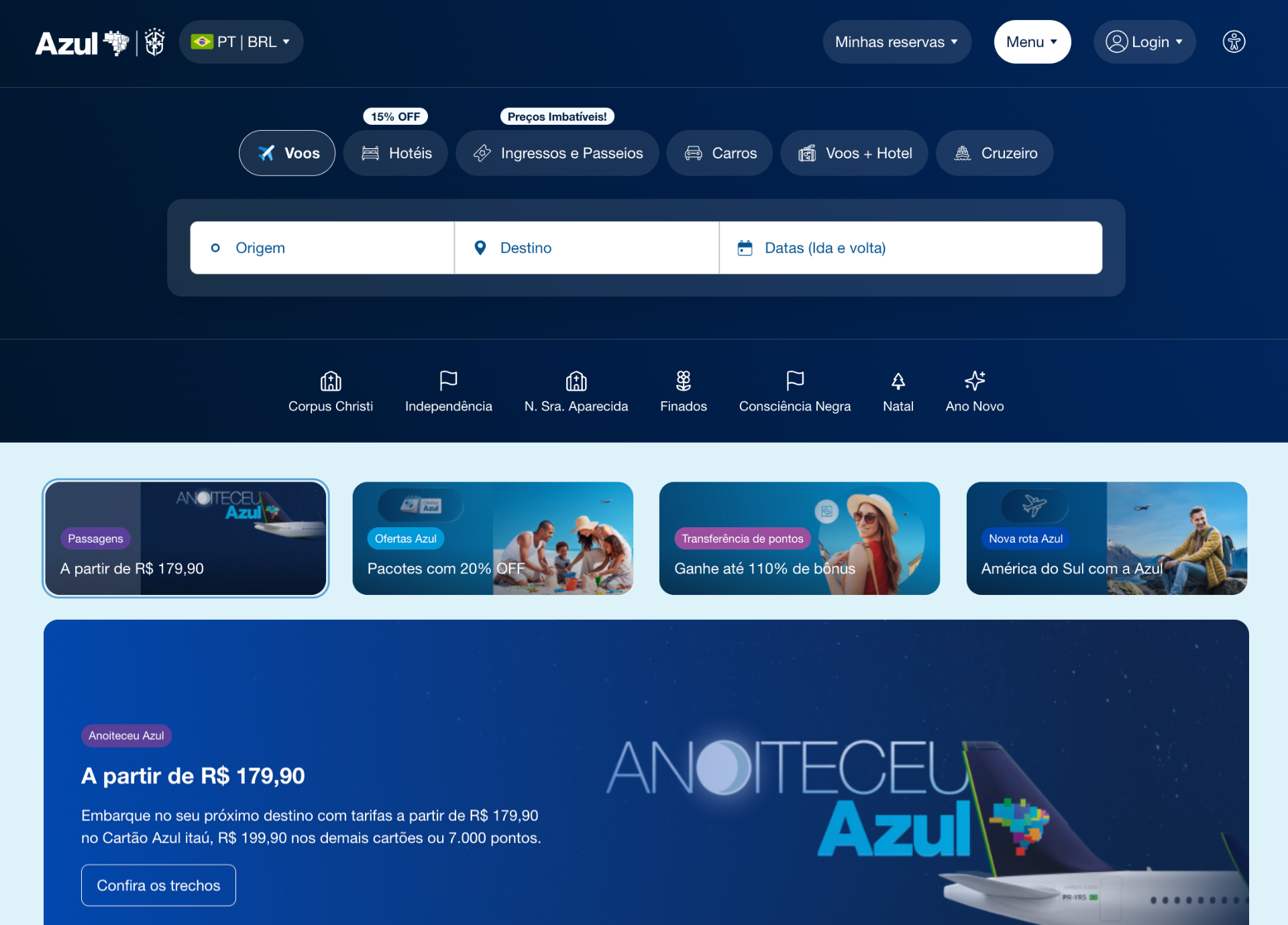 Modernizando a experiência de compra da Azul Viagens.