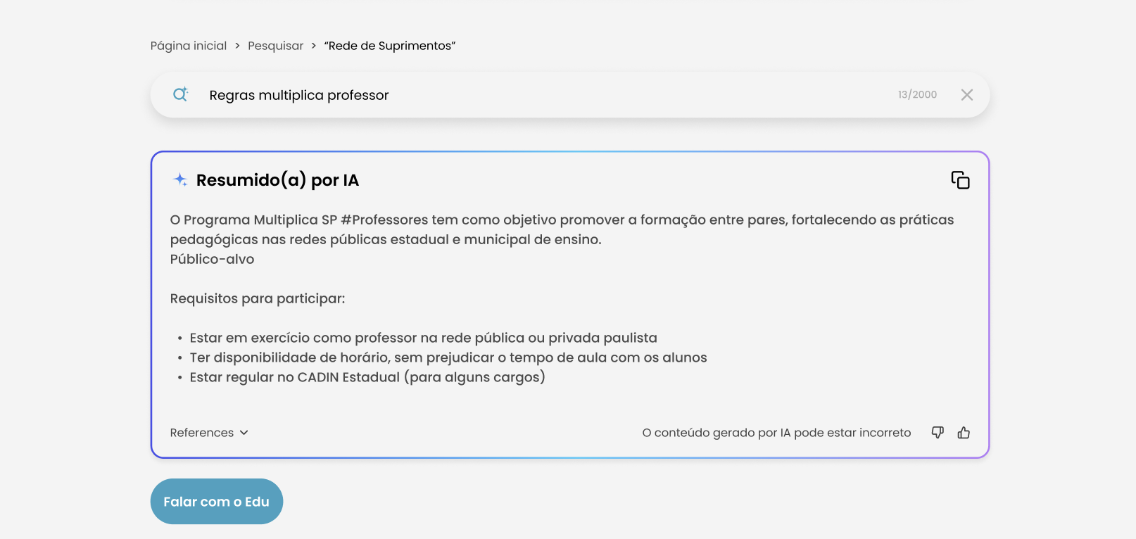 Resumido por IA — resposta em linguagem natural com referências